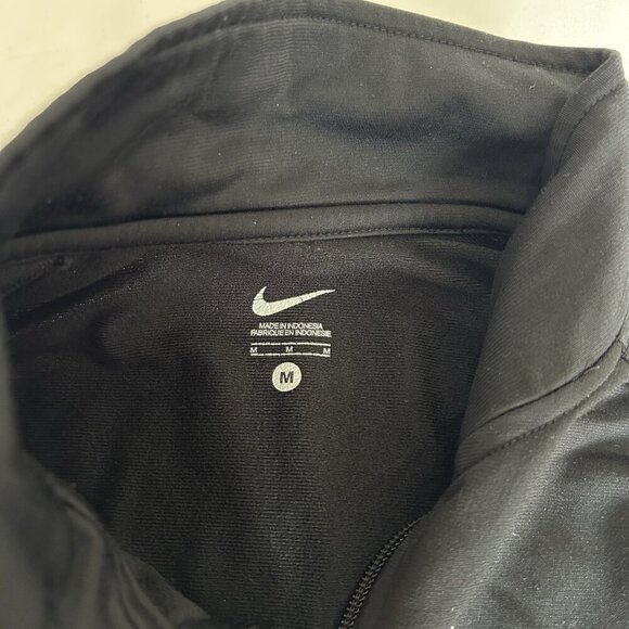 Vintage 90s Y2K Nike Mens Medium Full Zip Training Jacket Black White Striped - Picture 3 of 8